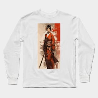 Samurai girl with katana Long Sleeve T-Shirt